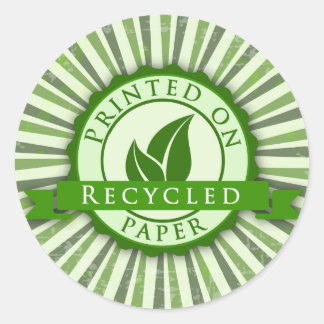 Gedrukt op gerecycled papier Glanzende ronde Stick Ronde Sticker