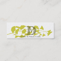 Gedrukt op Luxe Gold Ginkgo Leaf Monogram White