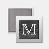 Gedrukt patroon en aangepaste brief. Zwart-Wit Magneet (Voorkant / Achterkant)