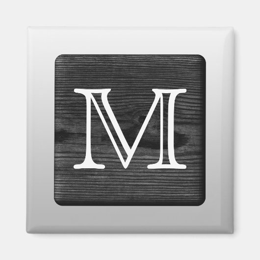 Gedrukt patroon en aangepaste brief. Zwart-Wit Magneet (Voorkant)