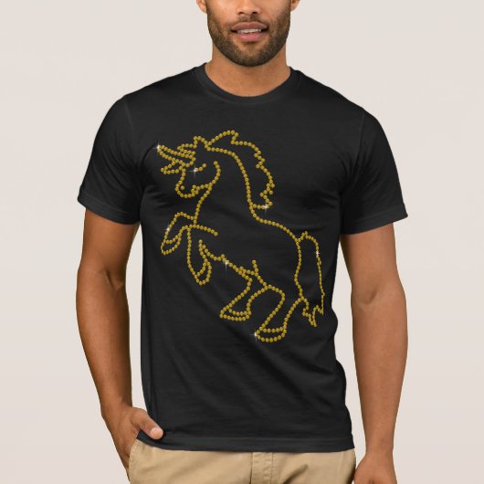 Gedrukt Rhinestone Topaz Unicorn T-shirt (Voorkant)