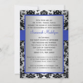 GEDRUKT RIBBON Blue Silver Black Quinceanera Kaart (Achterkant)