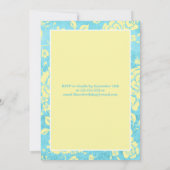 GEDRUKT RIBBON Blue Yellow 65th Birthday Invite Kaart (Achterkant)