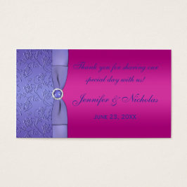 GEDRUKT RIBBON Fuchsia, Paars weddenschap voor Lab Visitekaartje