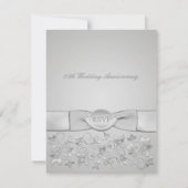 GEDRUKT RIBBON Silver Grey Floral RSVP-kaart RSVP Kaartje (Voorkant)