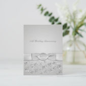 GEDRUKT RIBBON Silver Grey Floral RSVP-kaart RSVP Kaartje (Staand voorkant)