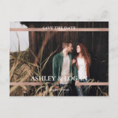 Gedrukt Roos Gold Modern Wedding Save the Date Aankondigingskaart (Voorkant)