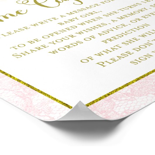 Gedrukt Roze Baby shower Spel Poster (Hoek)