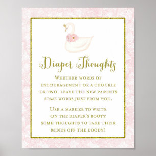 Gedrukt Roze Baby shower Spel Poster