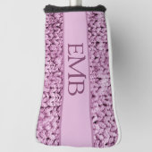 Gedrukt Roze Brei Ontwerp Aangepast Monogram Dames Golfheadcover (Draai 90)
