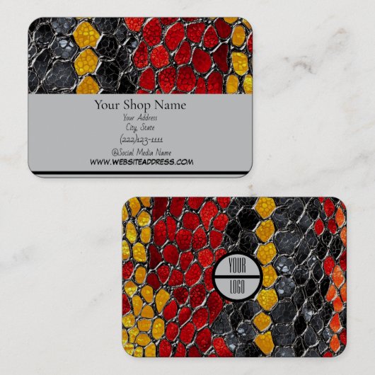 Gedrukt Snakeskin-ontwerp, 3,5 inch x 2,0 inch Visitekaartje (Voorkant / Achterkant)