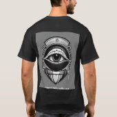 Gedrukt t shirt met illuminati voor en achter (Achterkant)