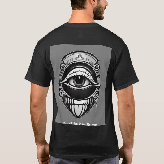 Gedrukt t shirt met illuminati voor en achter (Achterkant)