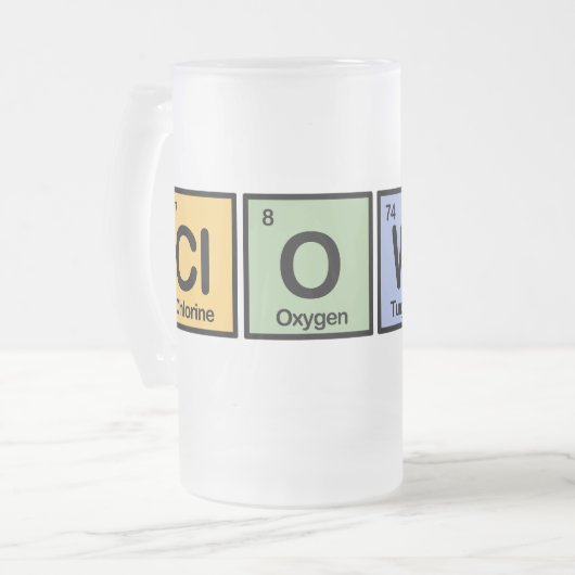 Gedrukt uit elementen matglas bierpul (Voorkant links)