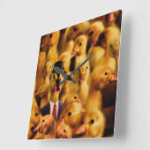 Gedrukt voor succes Duck Vierkante Klok (Hoek)