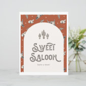 Gedrukt Wild West Sweet Saloon teken (Staand voorkant)