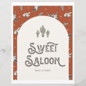 Gedrukt Wild West Sweet Saloon teken (Voorkant)