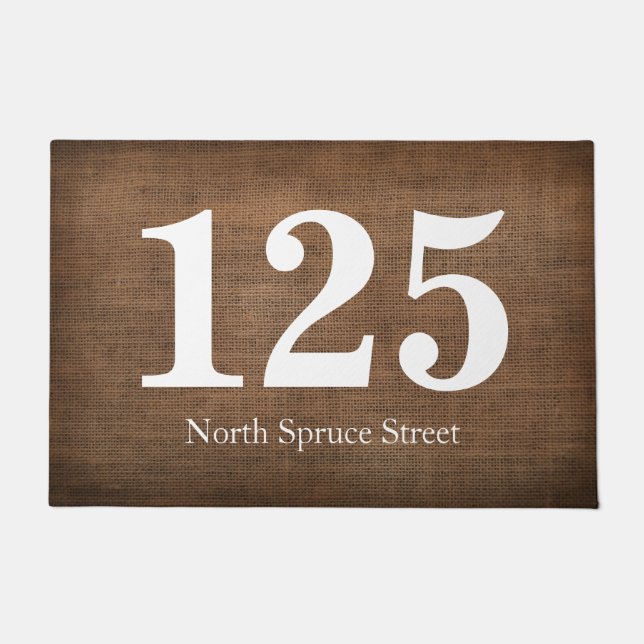 Gedrukt Woven Texture Street Address Personalized Deurmat (Voorkant)