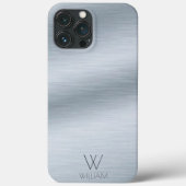 Gedrukt zilver Kijk Gepersonaliseerd Monogram Case-Mate iPhone Case (Achterkant)