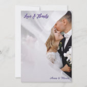 Gedrukte 3D-effect lavendelcalligrafie Bedankkaart (Voorkant)