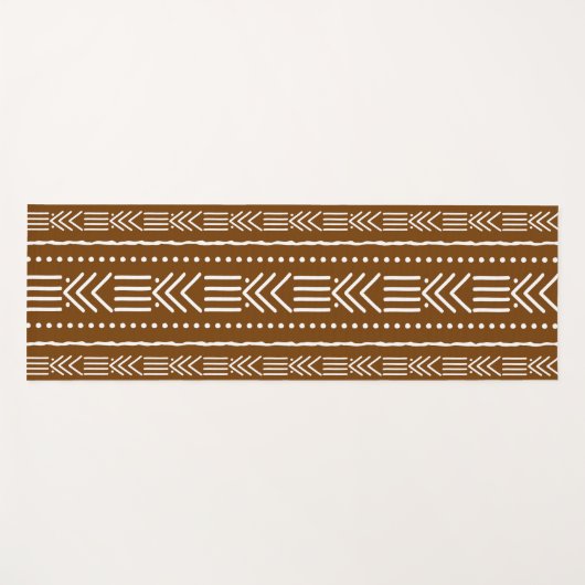 Gedrukte Afrikaanse Bogolan Designer Yoga Matt Yogamat (Voorkant (horizontaal))