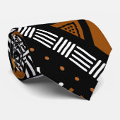 Gedrukte Afrikaanse Bogolan Stropdas (Opgerold)