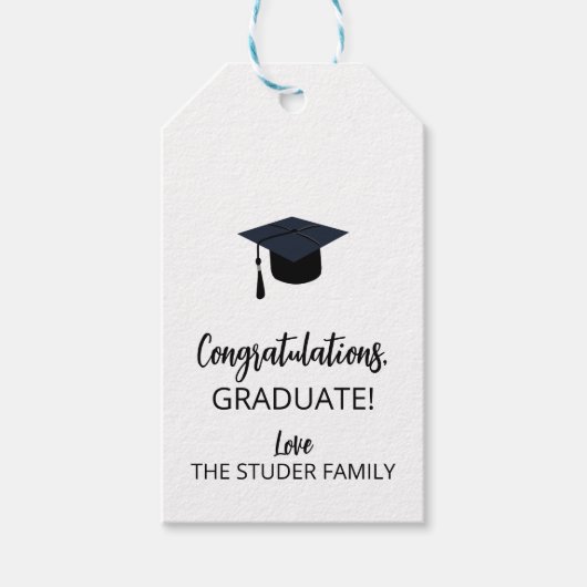 GEDRUKTE afstudeercadeautabelletjes, afstudeercade Cadeaulabel (Voorkant)