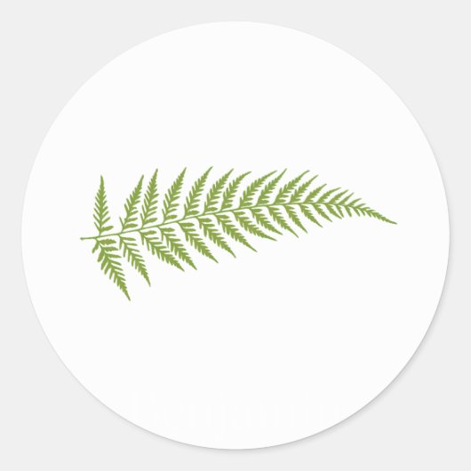 Gedrukte Australische fern Leaf - Aanpassing aan e Ronde Sticker (Voorkant)