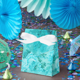 Gedrukte blauwe rozen collage bedankdoosjes