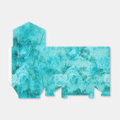 Gedrukte blauwe rozen collage bedankdoosjes (Uitgevouwen)