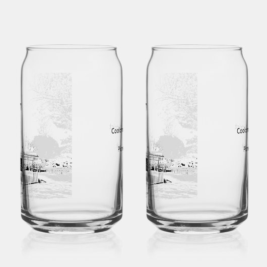 Gedrukte blik glas set (set van 2) 16ounces (Links)