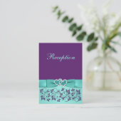 GEDRUKTE BOOG Aqua, Paarse Receptiebijlage Kaart (Staand voorkant)