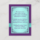 GEDRUKTE BOOG Aqua, Paarse Receptiebijlage Kaart (Achterkant)