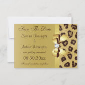 Gedrukte Boog, Diamant & Luipaardprint Save the Da Date (Achterkant)