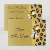 Gedrukte Boog, Diamant & Luipaardprint Save the Da Date (Voorkant / Achterkant)