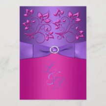 GEDRUKTE BOOG Paarse Fuchsia Bloemen Monogram Uitn
