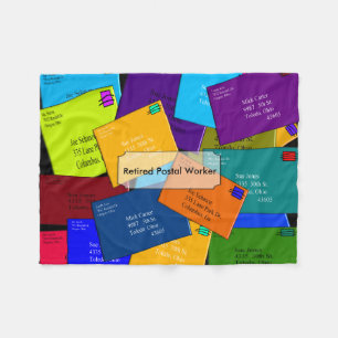 Gedrukte briefbrieven van postbeambte fleece deken