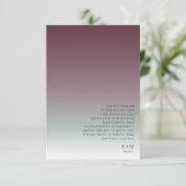 Gedrukte bruiloft Details Bourgogne Mist ID741 Informatiekaartje (Staand voorkant)