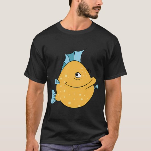 Gedrukte Cartoon Vis T-shirt (Voorkant)