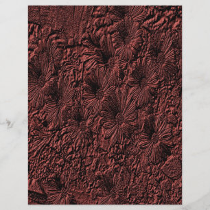 Gedrukte Daisies Burgundy Floral Scrapbook Paper