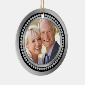 Gedrukte diamanten 25th Wedding Jubileum Ornament (Rechts)