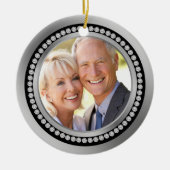 Gedrukte diamanten 25th Wedding Jubileum Ornament (Voorkant)