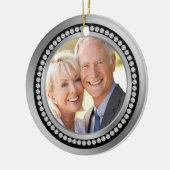 Gedrukte diamanten 25th Wedding Jubileum Ornament (Links)