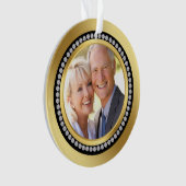 Gedrukte diamanten 50th Wedding Jubileum Ornament (voorkant)