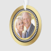 Gedrukte diamanten 50th Wedding Jubileum Ornament (voorkant)