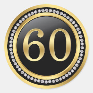 Gedrukte diamanten 60e bruiloft Jubileum Ronde Sticker