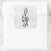 Gedrukte Diamanten Muzieknoot Bloemen Damask Vierkante Sticker (Tas)
