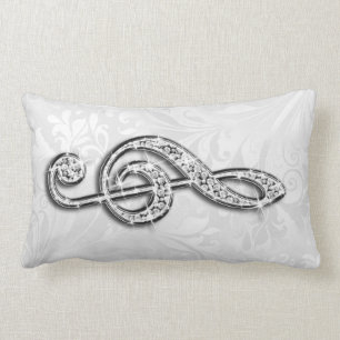 Gedrukte Diamond Music Note Floral Damask Kussen