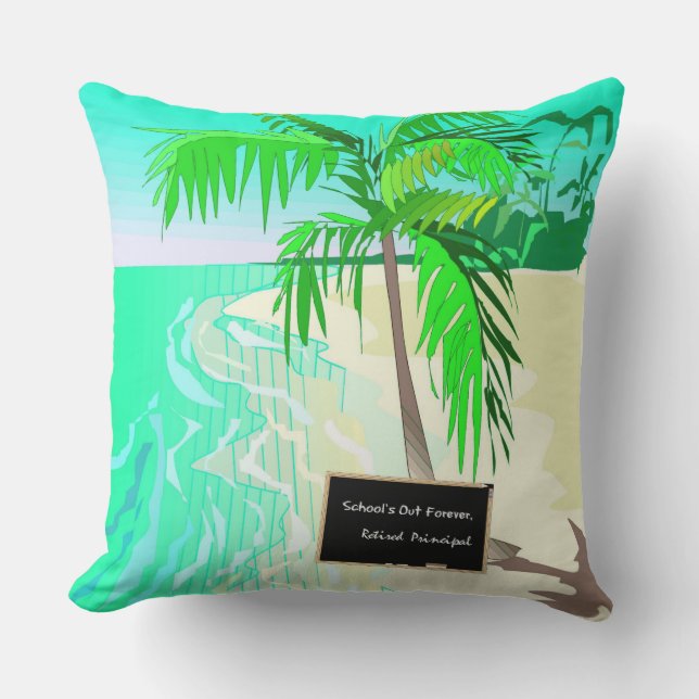 Gedrukte directeur—school is uit voor altijd buitenkussen (Voorkant)