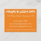 Gedrukte eieren Kaas voor voedselcatering Caterer  Visitekaartje (Achterkant)